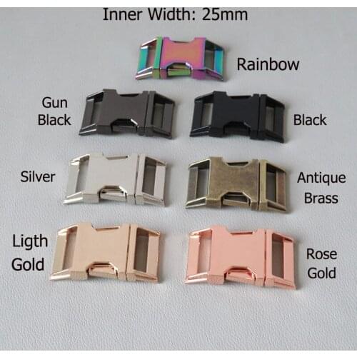 1Pc 25mm Webbing Metal Release Buckle For Paracord Bracelet Pet Dog Collar Sewing Outdoor Diy Accessories Seat Belt Lock Clasp