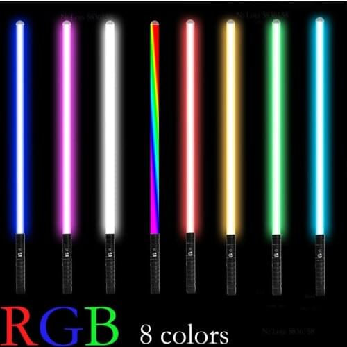 RGB 8 color metal laser sword charging two in one switchable luminous sword sound props can knock childrens lightsaber toys