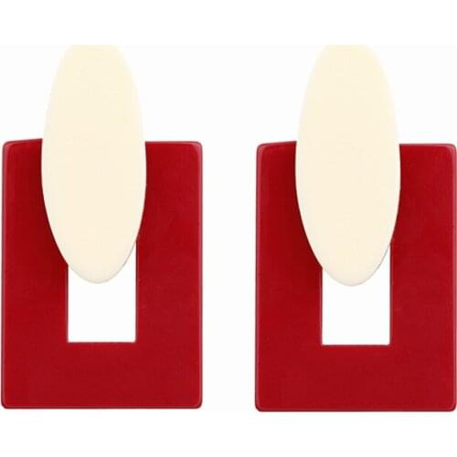 Fashion Jewelry 2020 hot Statement Tortoiseshell Acetate Resin Acrylic Za Drop Earrings Colorful Earing Square Geometric Earings