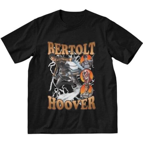 Anime Manga AOT Attack On Titan T Shirt for Men Cotton T-shirts Tshirt Short Sleeve Shingeki No Kyojin Bertolt Hoover Tee Top