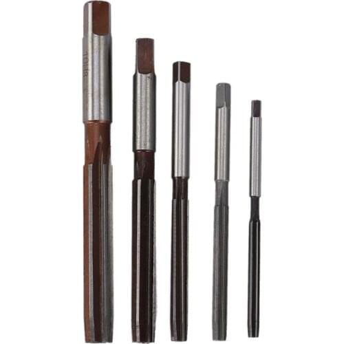 5pcs Flutes Hand Reamers Set H8 Chucking Straight Shank Hand Reamers Set 4mm/5mm/6mm/8mm/10mm