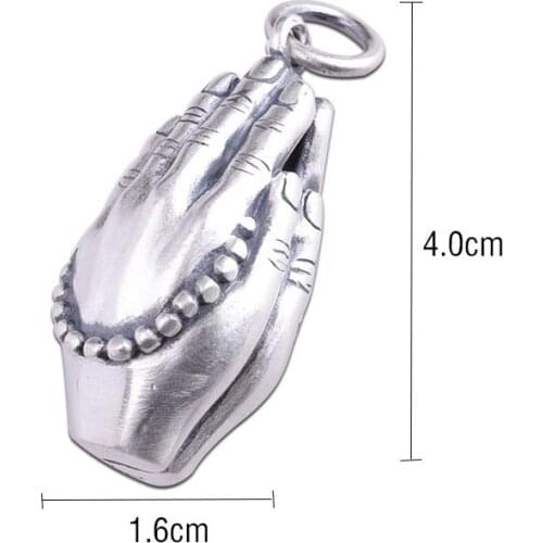 BOCAI New real pure s925 silver Amitabha Buddha hand pendant Buddhist personality good luck for men and women pendant