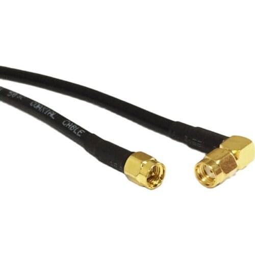 SMA male switch to RP SMA plug female pin right angle RA jumper cable RG58 50cm/100cm for wireless router wholesale NEW