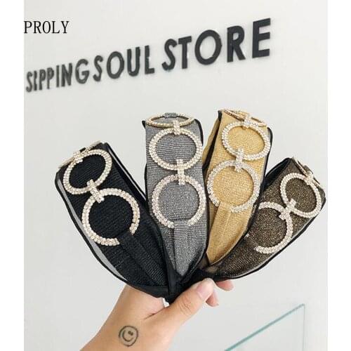 PROLY New Fashion Women Hairband Circle Rhinestone Headband Wide Side Baroque Headwear Top Casual Hair Accessories
