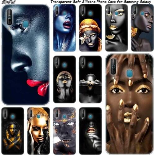 Hot Black sexy girl Silicone Phone Case For Samsung Galaxy A80 A70 A60 A50 A40 A40S A30 A20E A2CORE M40 Note 10 Plus 9 8 5 Cover