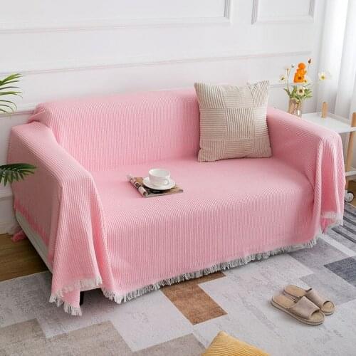 Modern Cotton Waffle Sofa Towel Double Side Universal Full Covered Cushion Covers Multi-size Furniture Blanket Living Room Decor