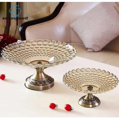 Strongwell Luxurious European Modern Fruit Tray Snack Plate Household Supplies Sundreis Storage Container Desktop Decor Ornament