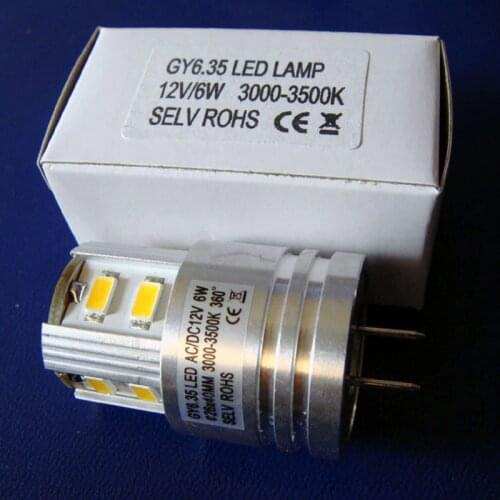 High quality 12V 6W GY6.35 led lights,LED G6.35 light 12V ,G6 led bulb free shipping 5pcs/lot