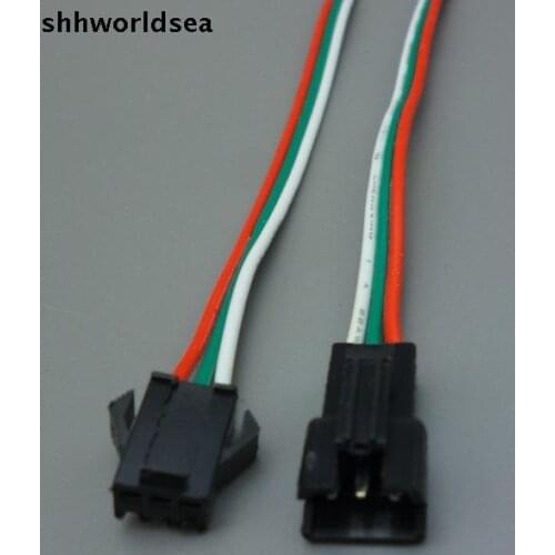Worldgolden 5pair 30pair 30pair 3 Pin JST SM Connectors For WS2812B WS2811 WS2812 LED Strip Female Male
