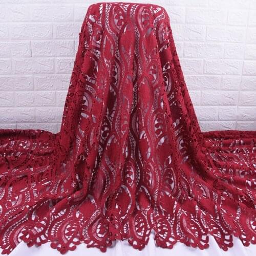 Zhenguiru Red High Quality Guipure Cord Fabric New Arrival African Fabric Mesh Nigerian Fabric For Women Wedding And Party A2020