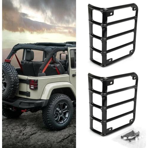 1 Pair Rear Light Cover Guards Protector Tail Lamp For 07-17 Jeep Wrangler Jk