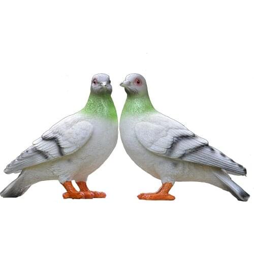 2 pcs Outdoor garden simulation pigeon statue Resin handmade sculpture Simulation animal statue Home decoration accessories