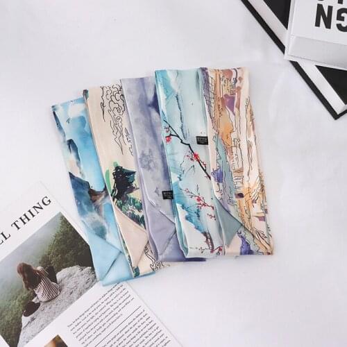 2021 New Summer 100*6 Simple Scenery Fashion Ins Temperament Bag Decorative Clothing With Korean Version Of The Scarf