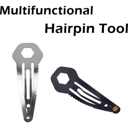 3Pcs Outdoor Multi-functional Hair Clip Men Women EDC Self Defense Multi Hairpin Stainless Steel Tactical Self Defense Toy Sport