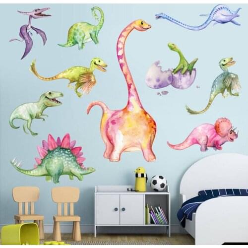 3D Cartoon Dinosaur Wall Sticker Nursery Kids Room Wall Paper Animal Art Vinyl Poster Removable Wall Decals Home Decor