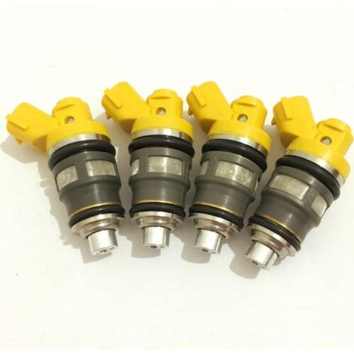 4x flow macthed 650cc Yellow High Performance Fuel injectors for 1993-98 Toyota Supra Twin Turbo 1001-87091 100187091 1001 87091