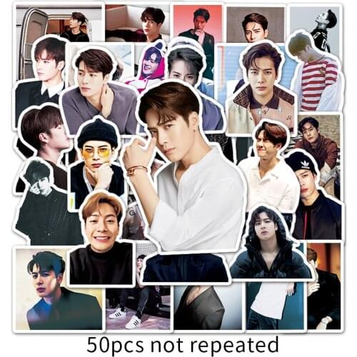 50Pcs/Set Kpop GOT7 Wang Jiaer Stickers for Luggage Laptop Fridge Bike Car Idol Decals Fans Toys Phone Case Waterproof Sticker