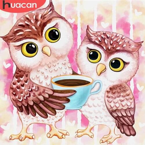 HUACAN 5d Diamond Painting Owl Mosaic Animal Handicraft DIY Diamond Embroidery Cross Stitch Cartoon Home Decor Craft Kit