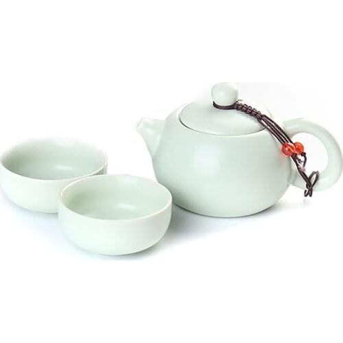 White porcelain gai wan tea set 1Gaiwan 2cup,Beautiful and easy kettle gaiwan tea porcelain pot set for travel China Tea Sets
