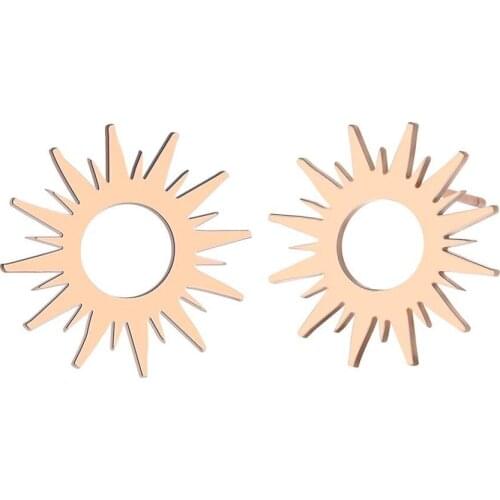 Chandler Tiny Small Stainless Steel Sun Earring For Women Men Minimalist Anti Allergy High Quality Fine Oorbellen Lose Money