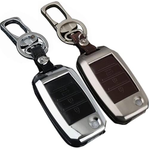Peacekey New Arrival Zinc Alloy+Leather Car Key Case Cover For Kia Sportage R K3 K4 K5 Ceed Sorento 3 Buttons Car-styling
