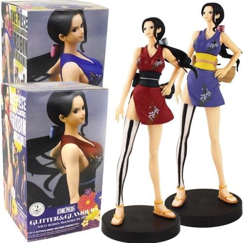 26cm OP Anime Purple Red Robin Wearing a Kimono Beauty PVC Action Figure Cartoon Decoration Model Toys Kids GIft Brinquedos