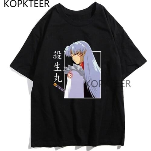 Anime Inuyasha Sesshomaru T-shirts Funny Manga Japanese Anime Streetwear Ulzzang Fashion Summer Men Women Short Sleeve T-shirts