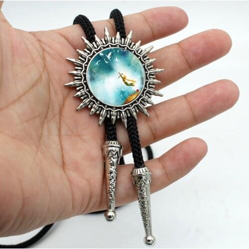 BOLO-006 New Arrival The Little Prince Western Bolo Tie Handmade Glass Dome Little Prince Neck Tie Jewelry Slide For Women Men