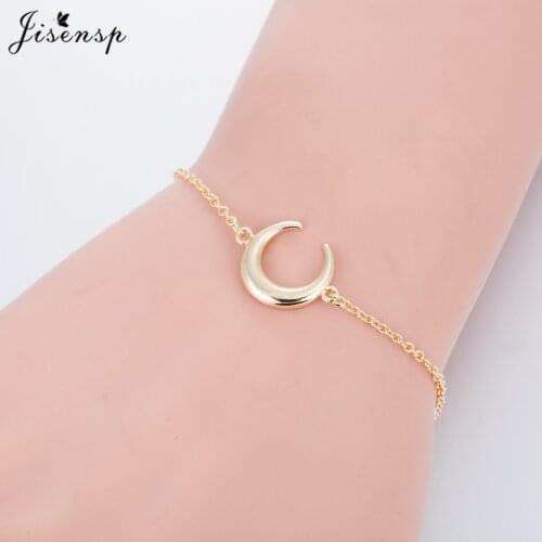 Jisensp New Fashion Meniscus Charm Bracelet Simple Design Moon Bracelets for Woman Cute Hand Jewelry Girls Gift bijoux