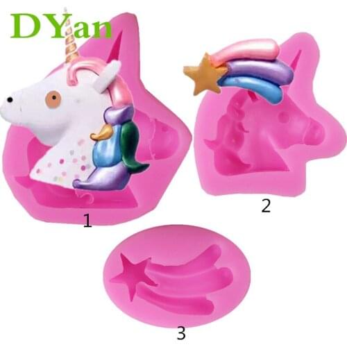 Kitchen Baking Mold DIY Meteor Tail Unicorn Fondant Cake Baking Decoration Mold Chocolate Mold A1679