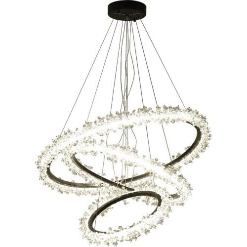 Modern Luxury Chandelier Wreath Ring Crystal Metal Chandelier For Shopping Mall Restaurant Living Room Bedroom Home Lamps PA0570