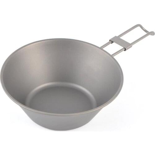 Outdoor Titanium Foldable Bowl Tableware Titanium Metal Bowl Portable Collapsible Pure Titanium 300ml Camping Bowl