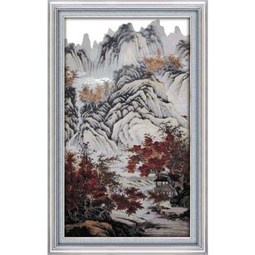 Joy Sunday landscape pattern cross stitch kit DMC prints 14CT count Chinese cross stitch kit on canvas for home decoration gift