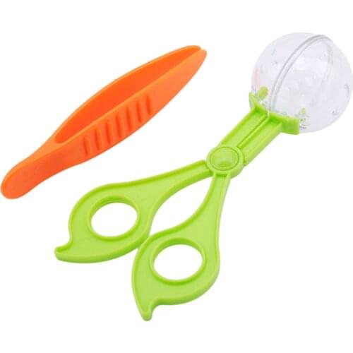 Plastic Nature Exploration Toy Kit for Kids Plant Insect Study Tool - Plastic Scissor Clamp & Tweezers