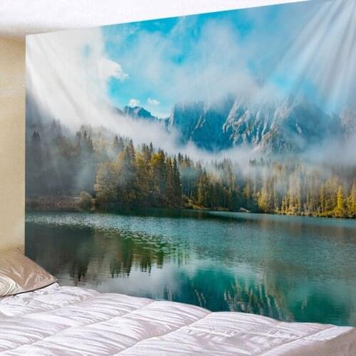 Landscape Beauty Print Wall Tapestry Tapestries Wall Hanging Flower Psychedelic Tapestry Wall Hanging Decor Halloween Deco