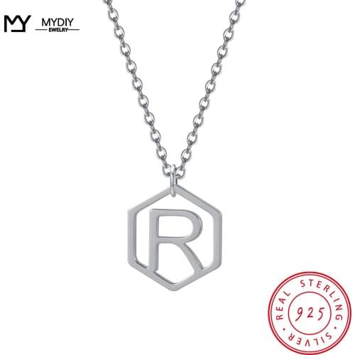 925 Sterling Silver Custom Letter Necklace Fashion Chain Necklace Ladies Jewelry Custom Name for Best Friends MYDIY 2021 Trend