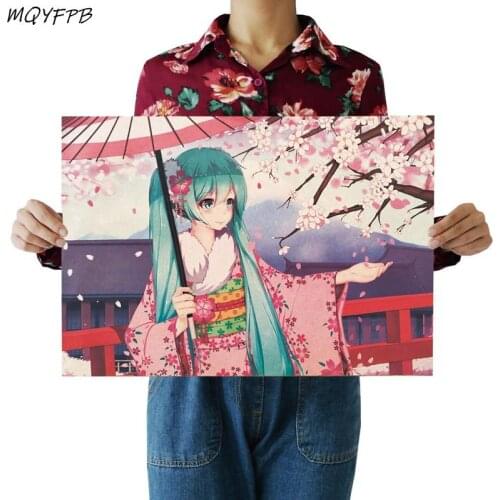 Anime Kraft Paper Poster Home Room Decoration Painting Core 50.5x35cm