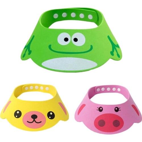 Adjustable bath hat Cartoon Animal Baby Bath Shower Shampoo Visor Kids Hair Washing Eye Shield Cap prevent shampoo water