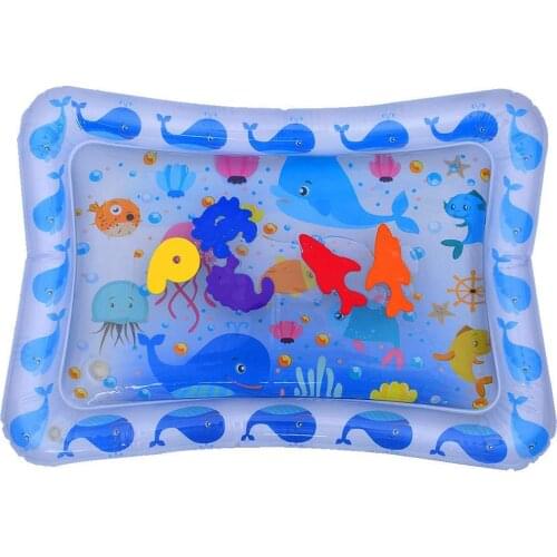 Cute Whale Animal Number Inflatable Tummy Time Water Mat Infants Baby Pad Toy