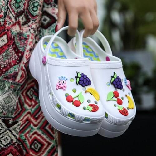 Summer Women Clogs Quick Dry Wedges Garden Shoes Beach Sandals Antiskid Home Slippers Thick Sole Increased Flip Flops for Women