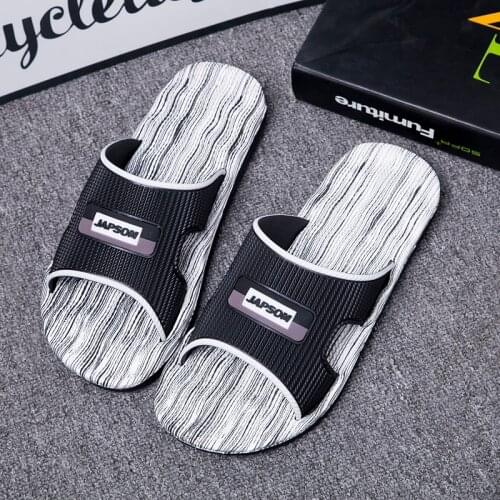 QUAOAR Mens Slippers EVA Men Shoes Women Couple Flip Flops Soft Black and White Stripes Casual Summer Male Chaussures Femme