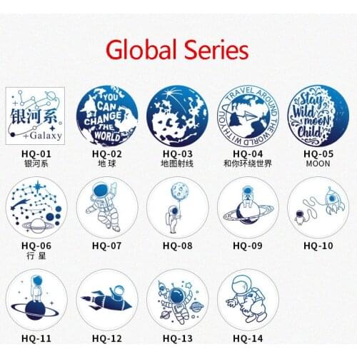 WYSE Wax Seal Stamp Global Series Sealling Wax Stamps Moon Wax Sellos Stamp for DIY Wedding Invitation Envelope Paper Card