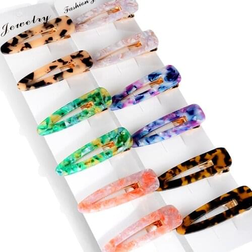 Women Tortoiseshell Hair Clip for Lady Girls Pin Hair Clip Hairpins Geometric Resin Barrettes Hair Pins za Jewelry Accessories
