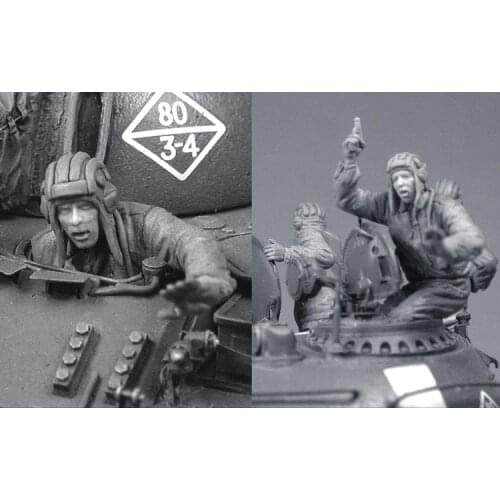 1/35 Soviet tankers (Operation Danube, Prague 1968), 2 figure, Resin Model Soldier GK, Unassembled and unpainted kit