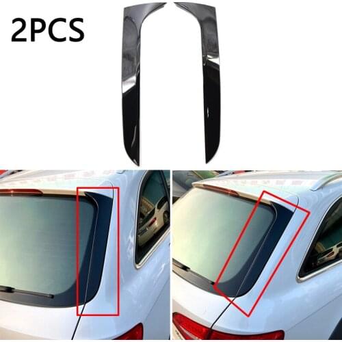 1 Pair ABS Gloss Black/Carbon Fiber Pattern Rear Window Side Spoiler Wing for Audi A4 B8 Travel Edition Allroad Avant 2009-2016