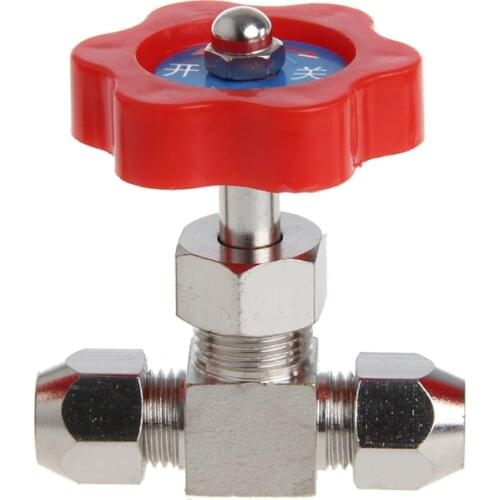 1Pc Durable Tube Nickel-Plated Brass Plug Needle Valve OD 6mm/8mm/10mm Dropshipping