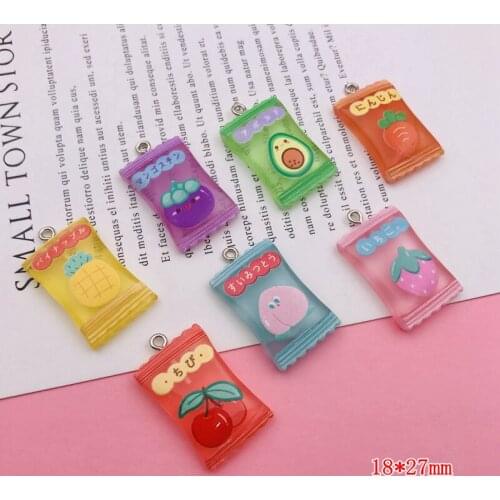 10pcs Resin Flatback Hot Fruit Candy Charm Kawaii Pendant for Earring, Keychain, Jewelry, Scrapbooking, DIY, Necklace