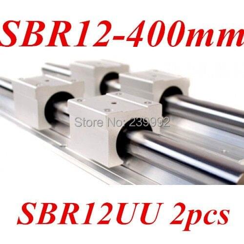 12mm linear rail SBR12 -L 400mm support rail and 2pcs SBR12UU blocks for CNC parts linear shaft support rails and bearing blocks