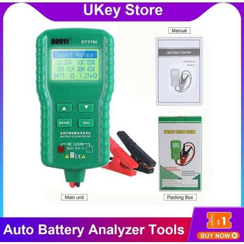 12V/24V DY219A Car Battery Tester 100-1700CCA Digital Auto Battery Analyzer Tools For Voltage Load Capacity Analyzer Multi