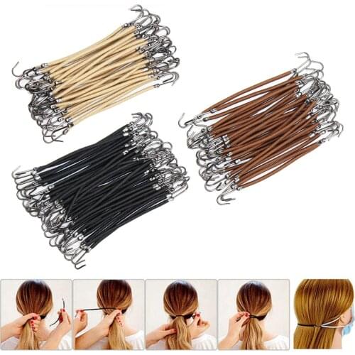 18/24/30PCS Womens Elastic Hair Bands Gum Hooks Hair Accessories Hair Ties Styling Tools Holder Bungee Bands